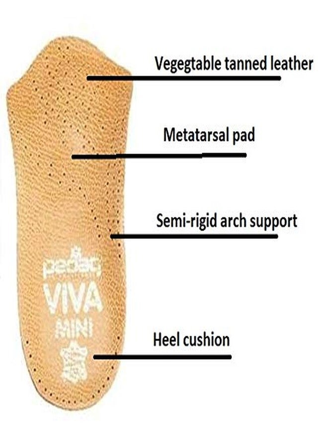 Pedag Viva Mini Orthotic with Semi-Rigid Arch Support, Metatarsal & Heel Pad, Leather, Tan, US W6/EU36 - Image 4